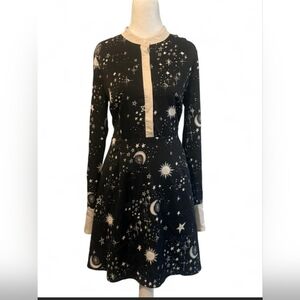 Modcloth Starry Night Long Sleeve Dress
